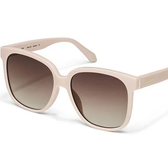 Quay Australia Wide Awake 54MM Square Sunglasses- Champagne/Brown - Picture 1 of 10